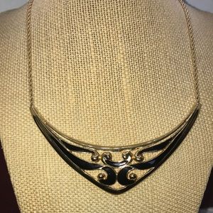Stunning Trifari gold filled triangle necklace
